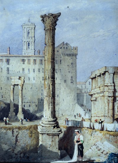 A Phocas oszlopa (akvarell papíron) alkotó: Samuel Prout