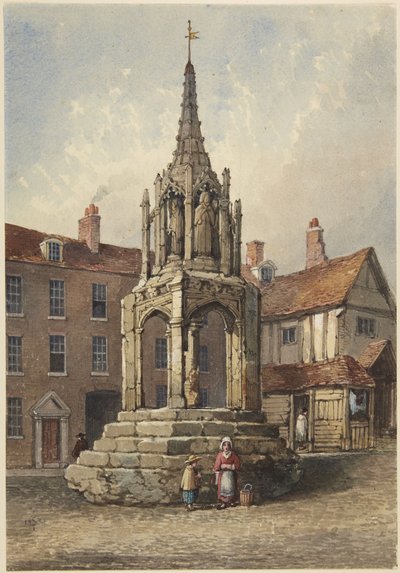 A kereszt Leightonban, Bedfordshire-ben alkotó: Samuel Prout