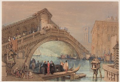 Rialto, Velence (bc, tinta és wc papíron) alkotó: Samuel Prout