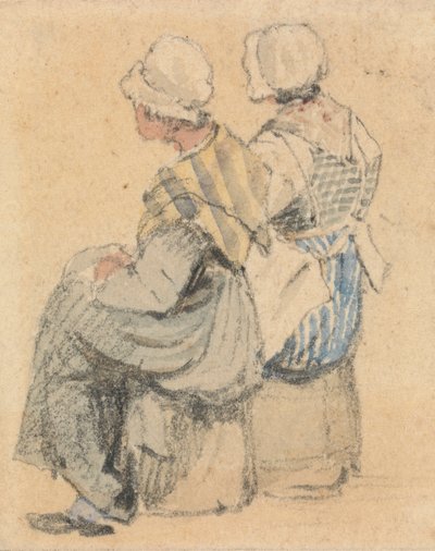 Két parasztlány, ülve alkotó: Samuel Prout