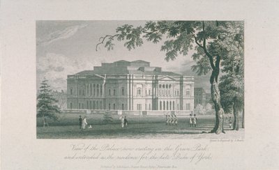 Kilátás a York-házra és a Green Parkra, 1800 körül alkotó: Samuel Rawle