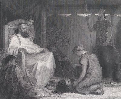 David Brought Before Saul, a The Art Journal-ból, szemközti o. 100, 1871. április. alkotó: Samuel S. Smith