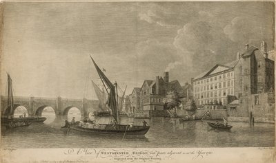 Kilátás a Westminster hídra a szomszédos részekkel, mint 1760-ban alkotó: Samuel Scott