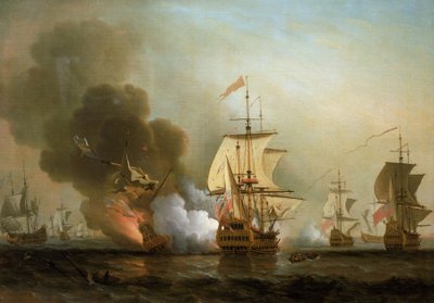 Tengeri csata Cartagena (Spanyolország) partjainál, 1708. május 28. alkotó: Samuel Scott