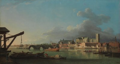 A Westminster híd épülete. alkotó: Samuel Scott