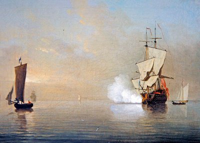 The Morning Gun (olaj, vászon) alkotó: Samuel Scott