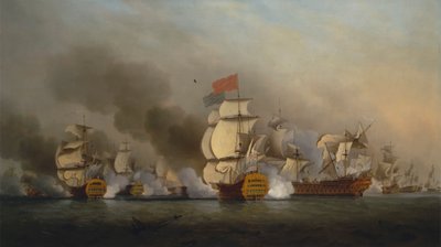 Sir George Anson admirális győzelme a Finisterre-foknál alkotó: Samuel Scott
