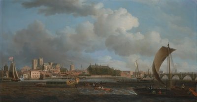 Westminster Lambethből, az Ironmongers Company ünnepi uszályával alkotó: Samuel Scott