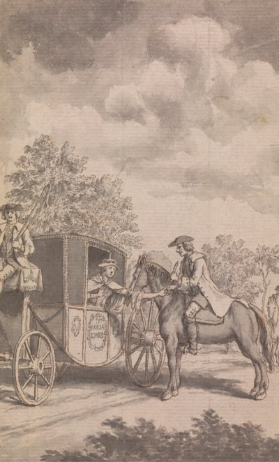 Illusztráció a Newgate-naptárhoz: Raby nehezen lehúzható női gyűrűt talál, levágta az ujját, Finchley közelében alkotó: Samuel Wale