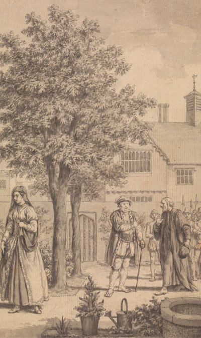 Catherine Parr, VIII. Henrik és Gardner püspök alkotó: Samuel Wale