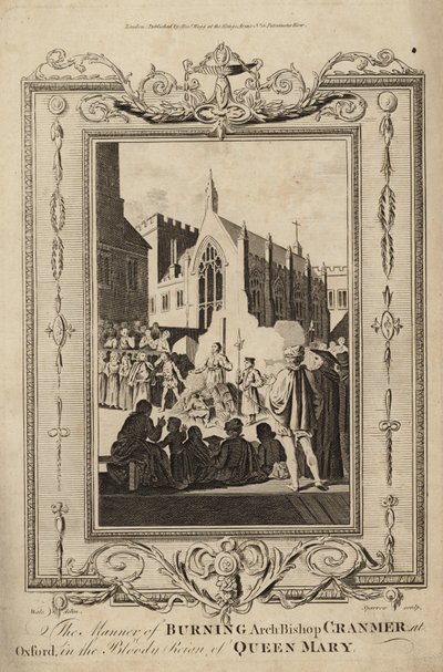Cranmer érsek elégetésének módja Oxfordban alkotó: Samuel Wale