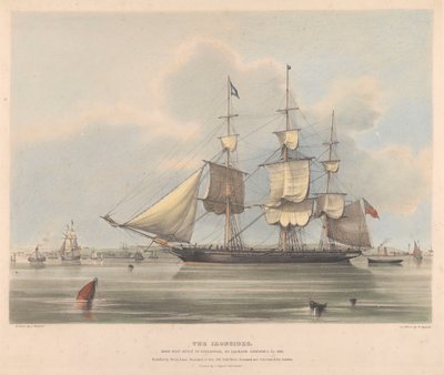 A Jackson Gordon  Co. által 1838-ban Liverpoolban épített "Ironsides" vashajó, 1838 körül (litográfia, színezett) alkotó: Samuel Walters