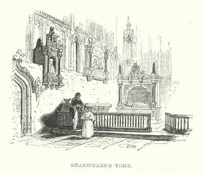 Shakspeare sírja (metszet) alkotó: Samuel Williams
