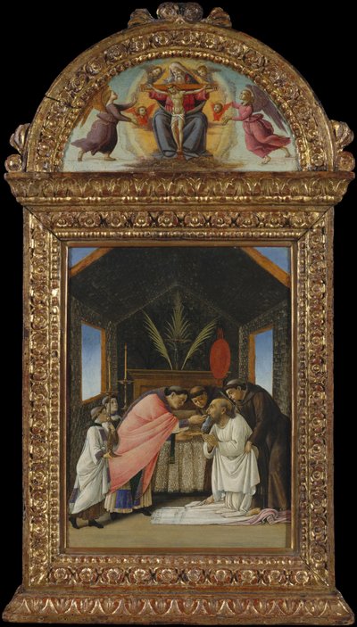 Szent Jeromos utolsó áldozása, 1490 körül (tempera és arany a fán) alkotó: Sandro Botticelli