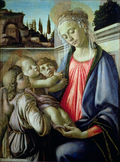 Madonna és gyermek angyalokkal (tempera a panelen) alkotó: Sandro Botticelli