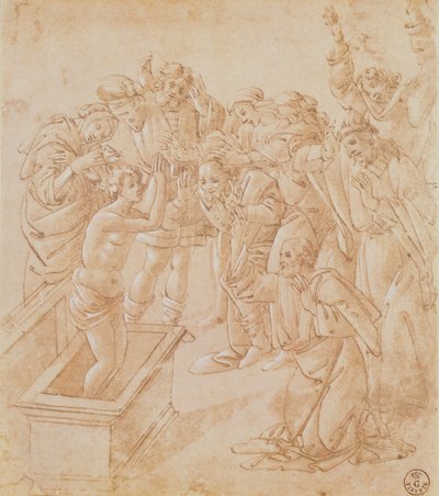 Lázár feltámasztása (toll és tinta gouache-szal) alkotó: Sandro Botticelli
