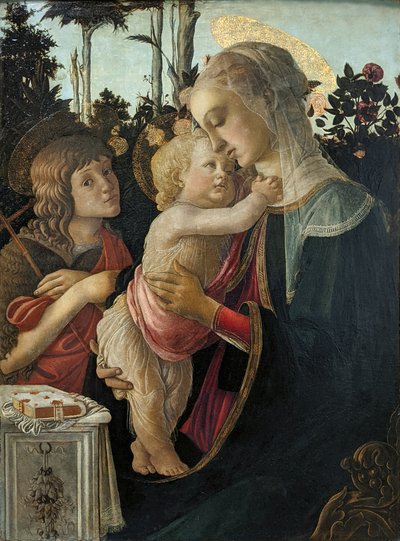 Franciául:  Baptista Szent János Madonna és gyermeke a fiatal Keresztelő Szent Jánossal alkotó: Sandro Botticelli