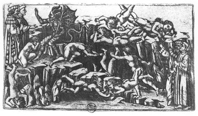 A pokol, Dante Alighieri (1265-1321) "Isteni színjátékából" alkotó: Sandro Botticelli