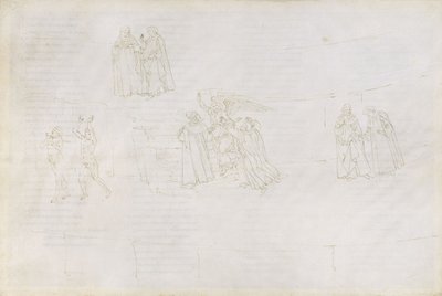 Illusztráció Dante Alighieri Purgatorio 17, 1480-1490 Isteni színjátékához alkotó: Sandro Botticelli