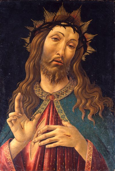 Olaszul:  Fájdalmas ember: Vir dolorum (Cristo benedicente) Fájdalmas ember. alkotó: Sandro Botticelli