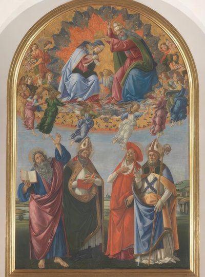 Mária megkoronázása négy szenttel alkotó: Sandro Botticelli