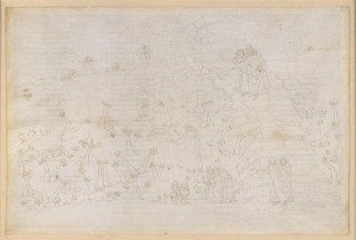 A Divina Commedia, Inferno XIX. Vergilius és Dante a pokol nyolcadik körében (Malebolge), 3. bolgia: az egyházi tisztségeket visszaélésszerűen betöltők, a szimonisták büntetése alkotó: Sandro Botticelli