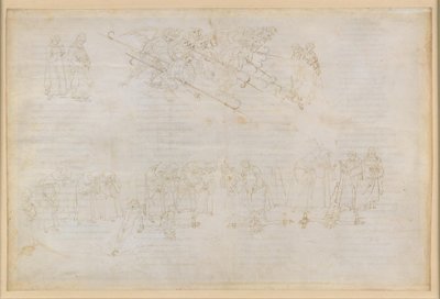 A Divina Commedia, Inferno XXIII. Vergilius és Dante a pokol nyolcadik körében (Malebolge), 6. bolgia: a képmutatók büntetése alkotó: Sandro Botticelli