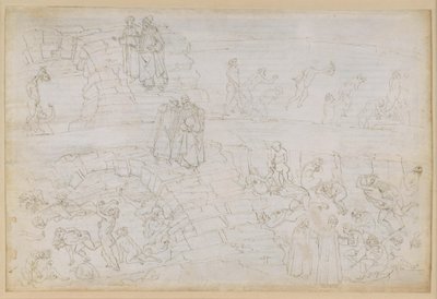 A Divina Commedia, Inferno XXIX. Vergilius és Dante a pokol nyolcadik körében (Malebolge), 10. bolgia: a hamisítók és az alkímisták büntetése alkotó: Sandro Botticelli