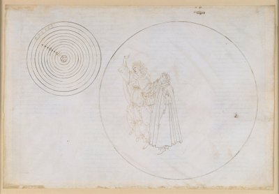 A Divina Commedia, Paradiso II. Beatrice elmagyarázza Danténak a Paradicsomot alkotó: Sandro Botticelli