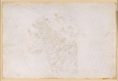 A Divina Commedia, Paradiso XXI. Átmenet a hetedik bolygószférába (a Szaturnusz mennyországa): Dante meglátja a Jákób-létrát és a boldogok fényét, akik egykor a Contemplatio során bizonyítottak; Petrus Damianus beszéde alkotó: Sandro Botticelli