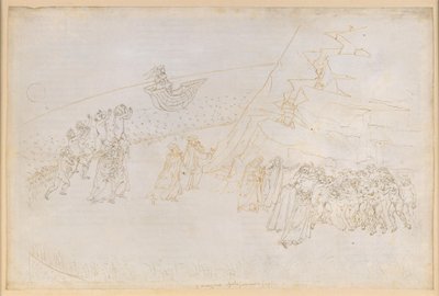 A Divina Commedia, Purgatórium III. Előpurgatórium (Szigetgyűrű): az egyházi kiközösítésben elhunytak bűnbánata; beszélgetés Manfred von Hohenstaufennel alkotó: Sandro Botticelli