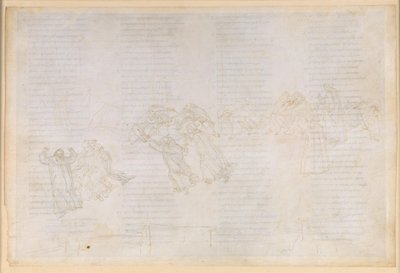 A Divina Commedia, Purgatórium XIV. A Purgatórium második köre: bűnbánat az irigység és a káröröm miatt; Guido del Duca és Rinieri da Calboli beszélgetése alkotó: Sandro Botticelli