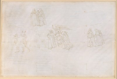 A Divina Commedia, Purgatórium XVII. Feljutás a Purgatórium negyedik körébe: Vergilius elmagyarázza Danténak a Purgatóriumot alkotó: Sandro Botticelli