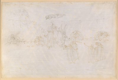 A Divina Commedia, Purgatórium XV. Feljutás a Purgatórium harmadik körébe: Az angyal a lépcső előtt; Dante szelídségről szóló látomásai alkotó: Sandro Botticelli
