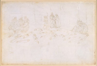 A Divina Commedia, Purgatorio XXI. A Purgatorio ötödik köre: a kapzsiak és a pazarlók vezeklése; Statius megjelenése alkotó: Sandro Botticelli