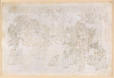 A Divina Commedia, Purgatórium XXXII. A földi paradicsom: A megismerés fája és az egyház történelmi sorsa alkotó: Sandro Botticelli