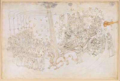 A Divina Commedia, Purgatórium XXX. A földi paradicsom: Beatrice a diadalmas szekéren alkotó: Sandro Botticelli