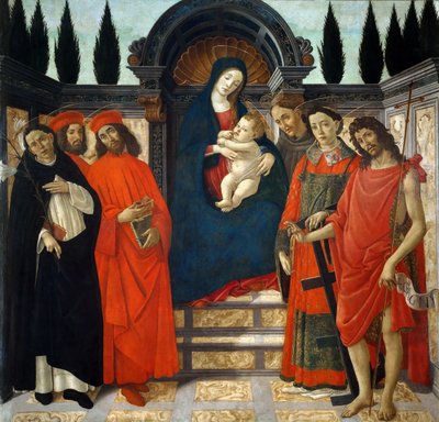 Madonna és gyermeke szentekkel Pala del Trebbio, c. 1490-1499. alkotó: Sandro Botticelli