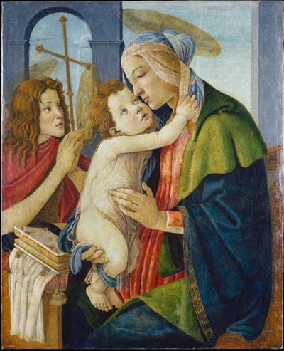Madonna és a Gyermek, a kis Szent János társaságában alkotó: Sandro Botticelli