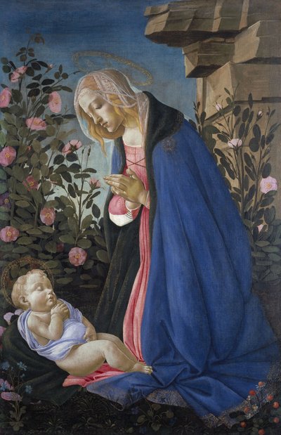 A Szűzanya imádja az alvó Krisztust alkotó: Sandro Botticelli