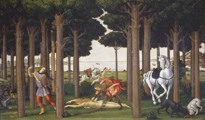 Nastagio degli Honesti története, II. panel alkotó: Sandro Botticelli