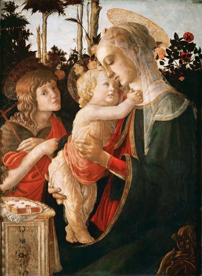 Madonna és gyermeke a fiatal Keresztelő Szent Jánossal alkotó: Sandro Botticelli and workshop