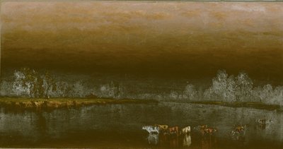 Tehenek a tóban naplementekor alkotó: Sanford Robinson Gifford