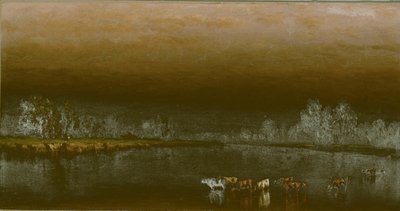 Tehenek a tóban naplementekor, 1860. alkotó: Sanford Robinson Gifford