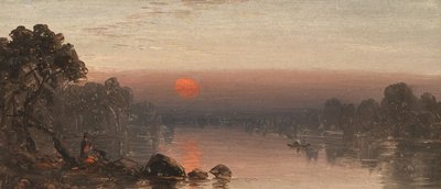 Indiánok a tábortűznél - Holdfelkelte alkotó: Sanford Robinson Gifford