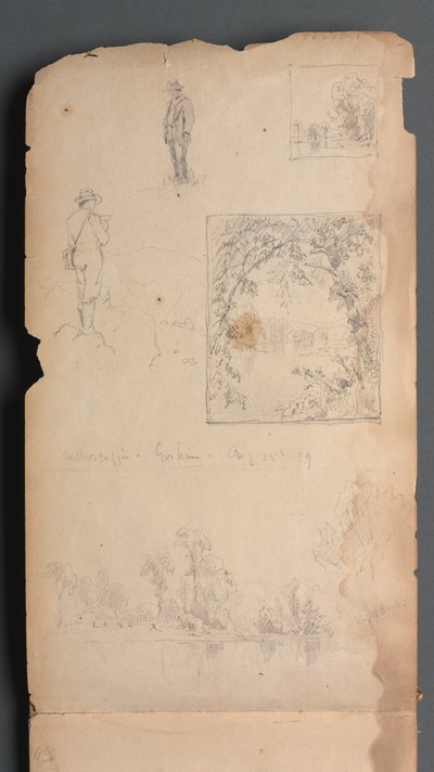 Vázlatfüzet, 01. oldal: Önarcképek Vignettákkal alkotó: Sanford Robinson Gifford