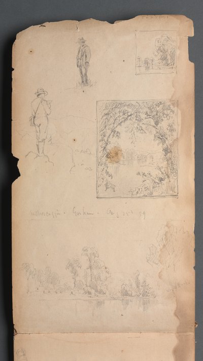 Vázlatfüzet, 01. oldal: Önarcképek Vignettákkal alkotó: Sanford Robinson Gifford