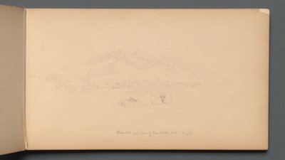 Vázlatfüzet, 12. oldal: Fehér hegyek a Randolph Hill lábától, 1859. alkotó: Sanford Robinson Gifford