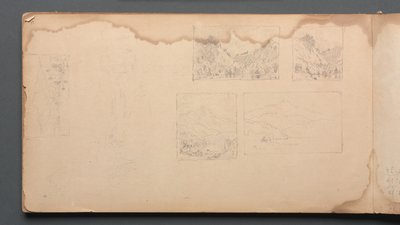 Vázlatfüzet, 39. oldal: Maine táj Vignittes alkotó: Sanford Robinson Gifford