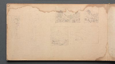 Vázlatfüzet, 39. oldal: Maine Landscape Vignittes, 1859. alkotó: Sanford Robinson Gifford